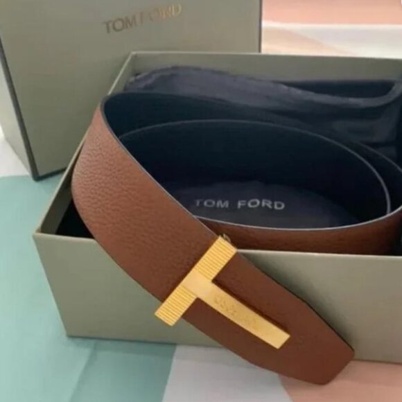 Tom Ford Brown Leather Belt 95cm main image 4